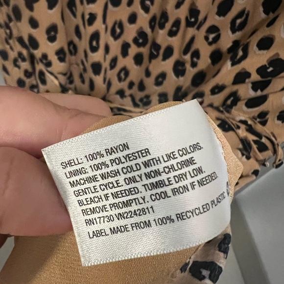 a new day Leopard Print Dress with Puff Sleeve, Ruffle Detail and Tie Waist - Picture 7 of 7